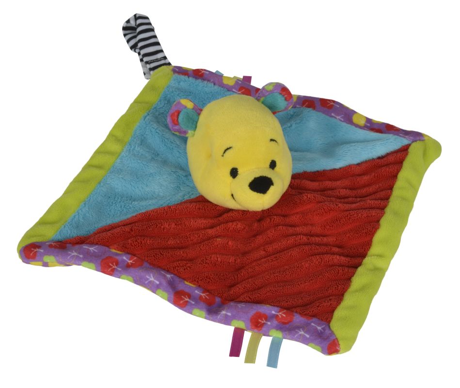  baby comforter winnie pooh red blue green purple 